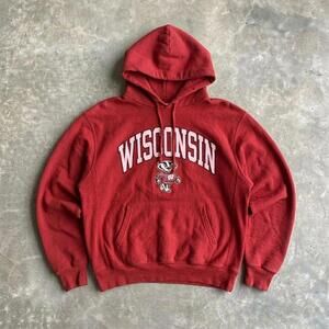 Wisconsin Badgers Hoodie Red Spell Out